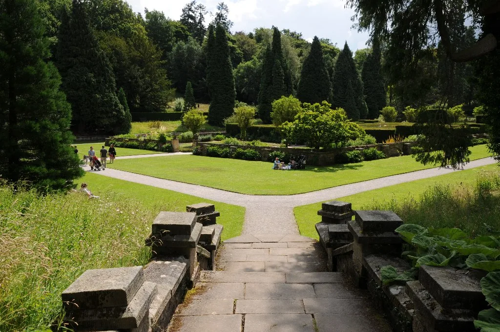 Gardens Chatsworth House Derbyshire landscape garden cascade fountain