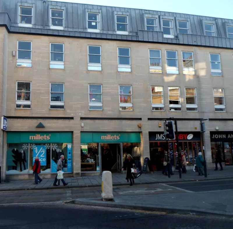 Bath high street Georgian buildings shopping area city centre