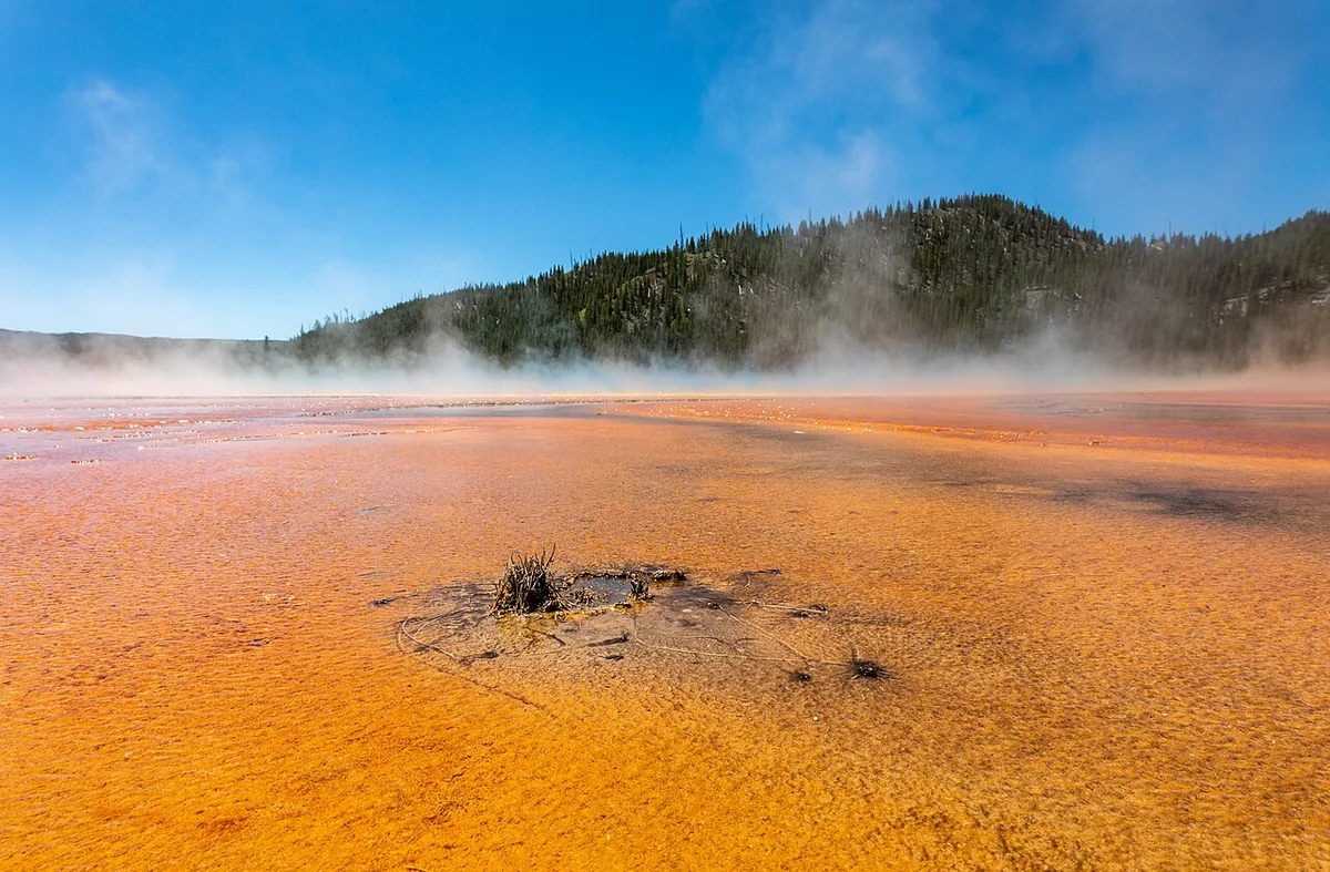 Yellowstone National Park Grand Prismatic Spring hot spring colorful