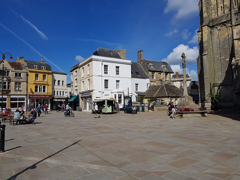 Cirencester Market Place Roman amphitheatre Gloucestershire capital Cotswolds