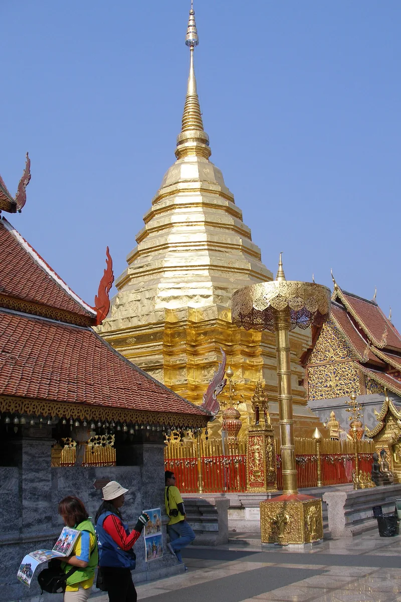 Doi Suthep stupa detail Chiang Mai Thailand golden Buddhist shrine