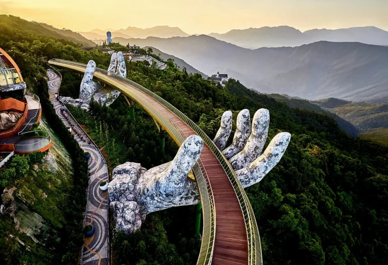 Aerial Golden Bridge Ba Na Hills Da Nang Vietnam complete guide tickets tips