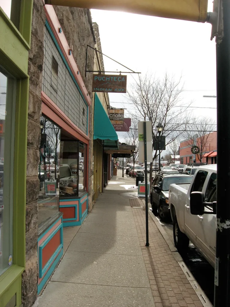 Flagstaff Arizona historic downtown Route 66 buildings ponderosa pine