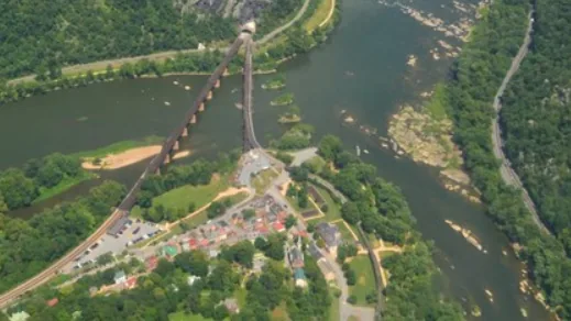 Harpers Ferry West Virginia Potomac Shenandoah rivers confluence dramatic view