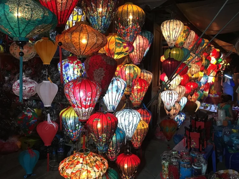 Lantern shop Hoi An Vietnam hidden gem colourful silk crafts off beaten path