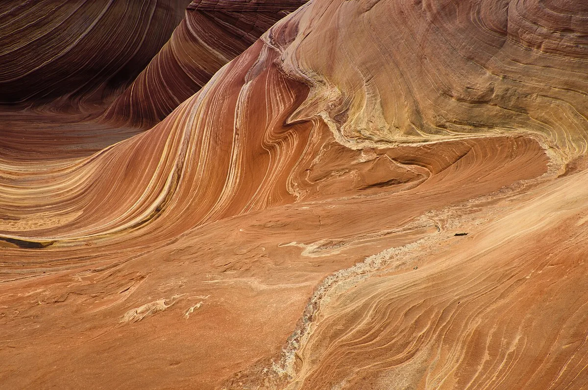 The Wave sandstone formation Kanab Utah swirling red orange rock