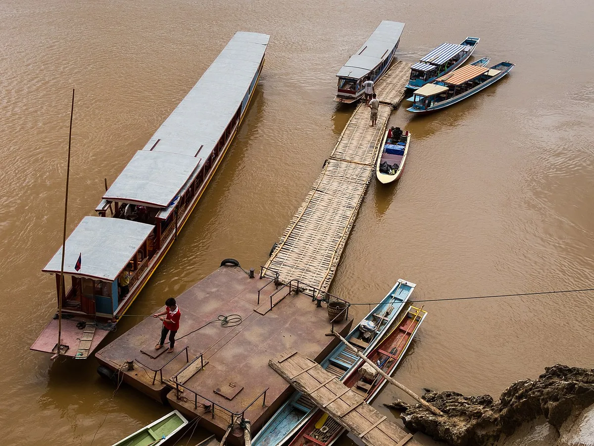 Mekong River jetty Pak Ou Caves Luang Prabang Laos day trip