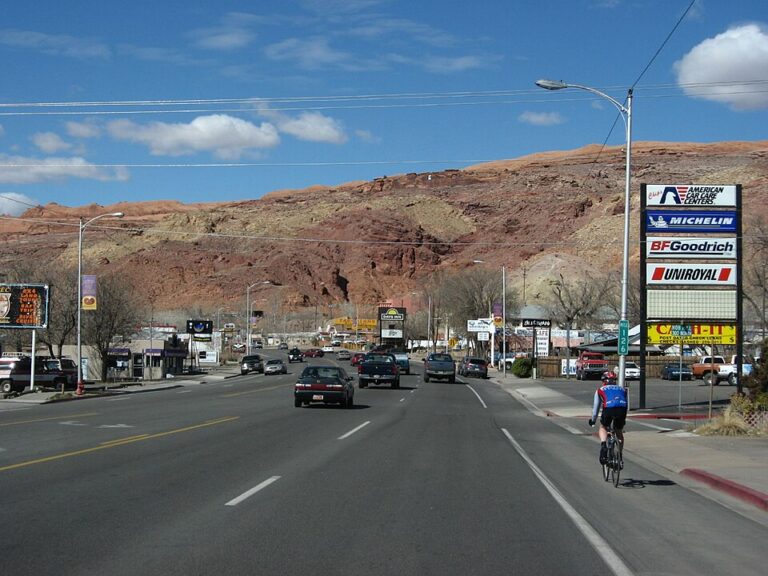 Downtown Moab Utah Main Street walkable without a car
