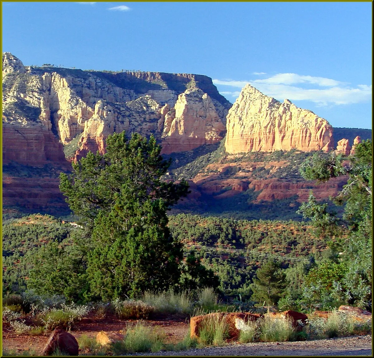Sedona Arizona Cathedral Rock golden sunrise morning light