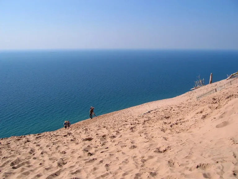 Sleeping Bear Dunes Michigan Lake Michigan shoreline dune climb viewpoint